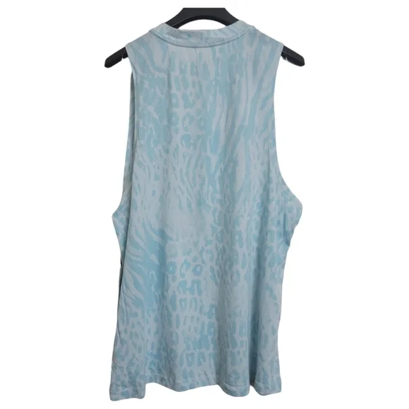 Calvin Klein Blue Leopard Zebra Animal Print Soft Modal Cotton Tank Top L - Picture 2 of 6